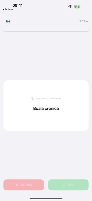 Flashcard cu un termen de memorat
