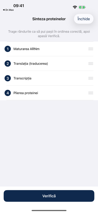 Joc de reordonare a pașilor unui proces biologic